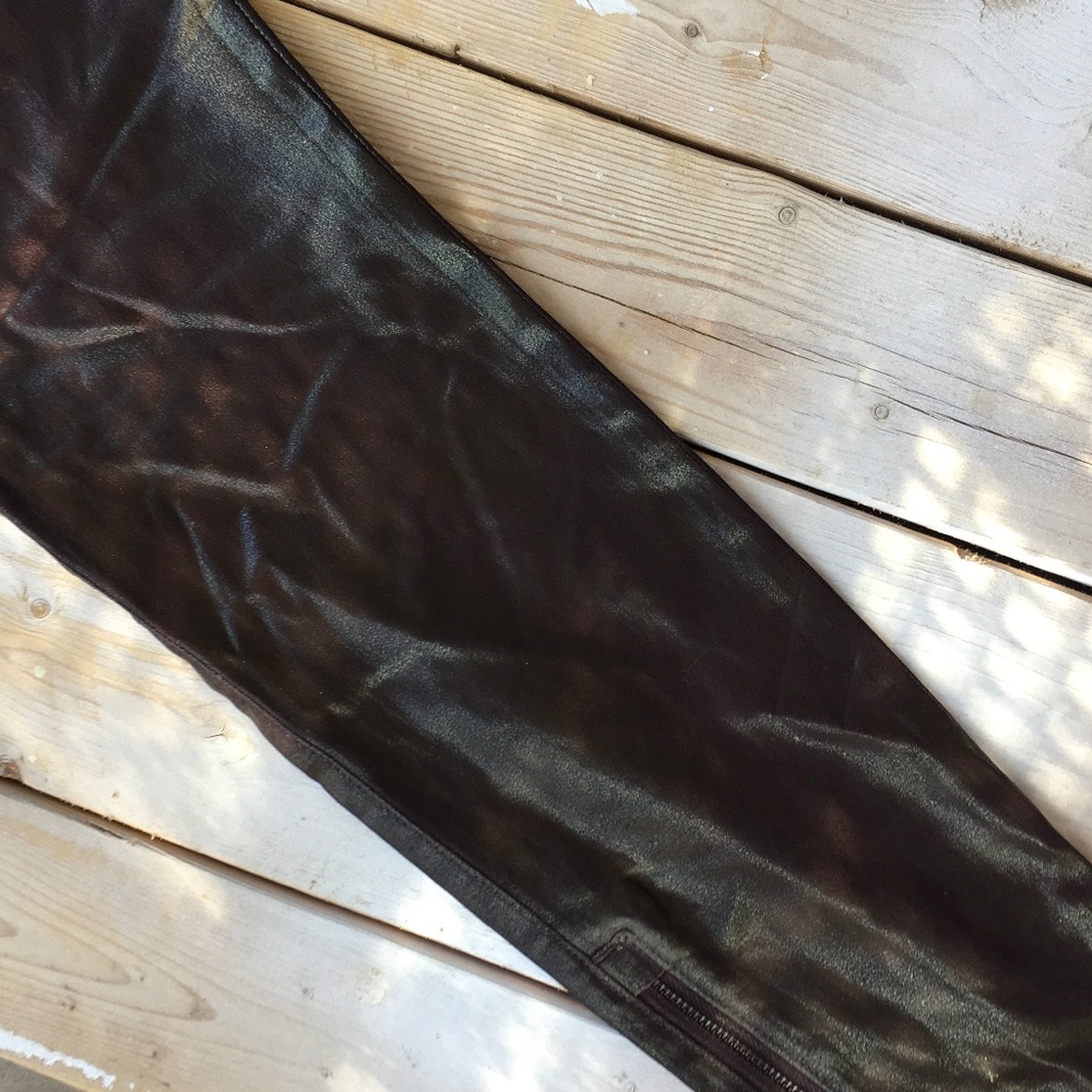 LEVEL 99 Jeans Skinny Pants Purple Jeans FAUX LEAT - Picture 7 of 7
